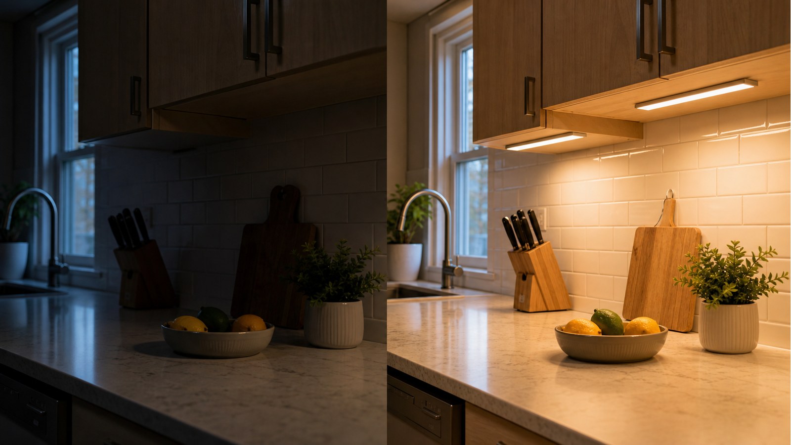 Under-Cabinet Motion LED Glow Up: No Wiring, No Drilling