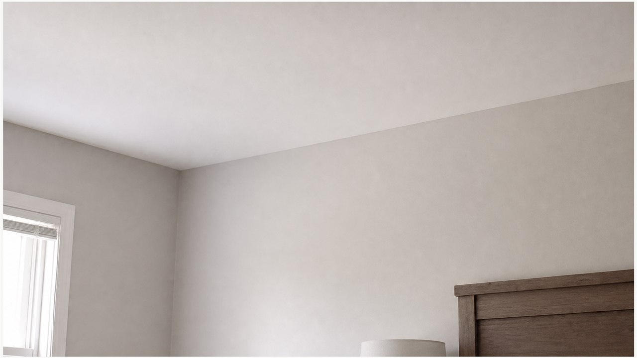 Plain builder-grade room before peel-and-stick molding